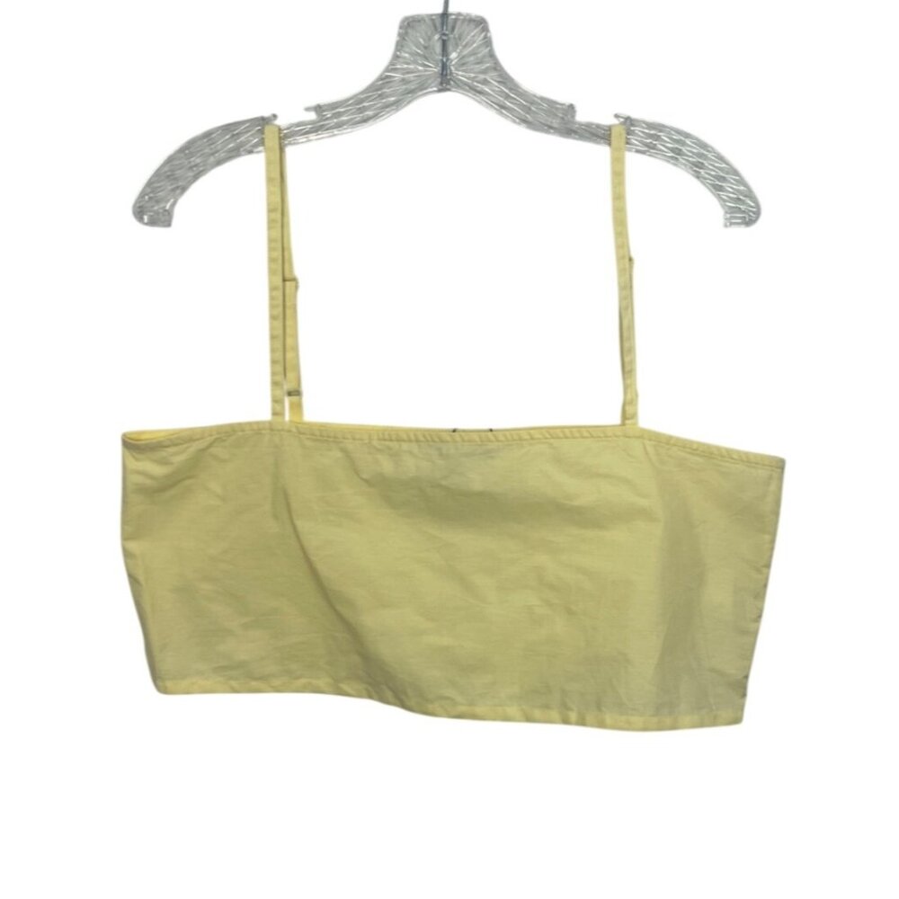 PrettyLittleThing Adjustable Strap Camisole‎ Crop Top Size 10 Butter Yellow New